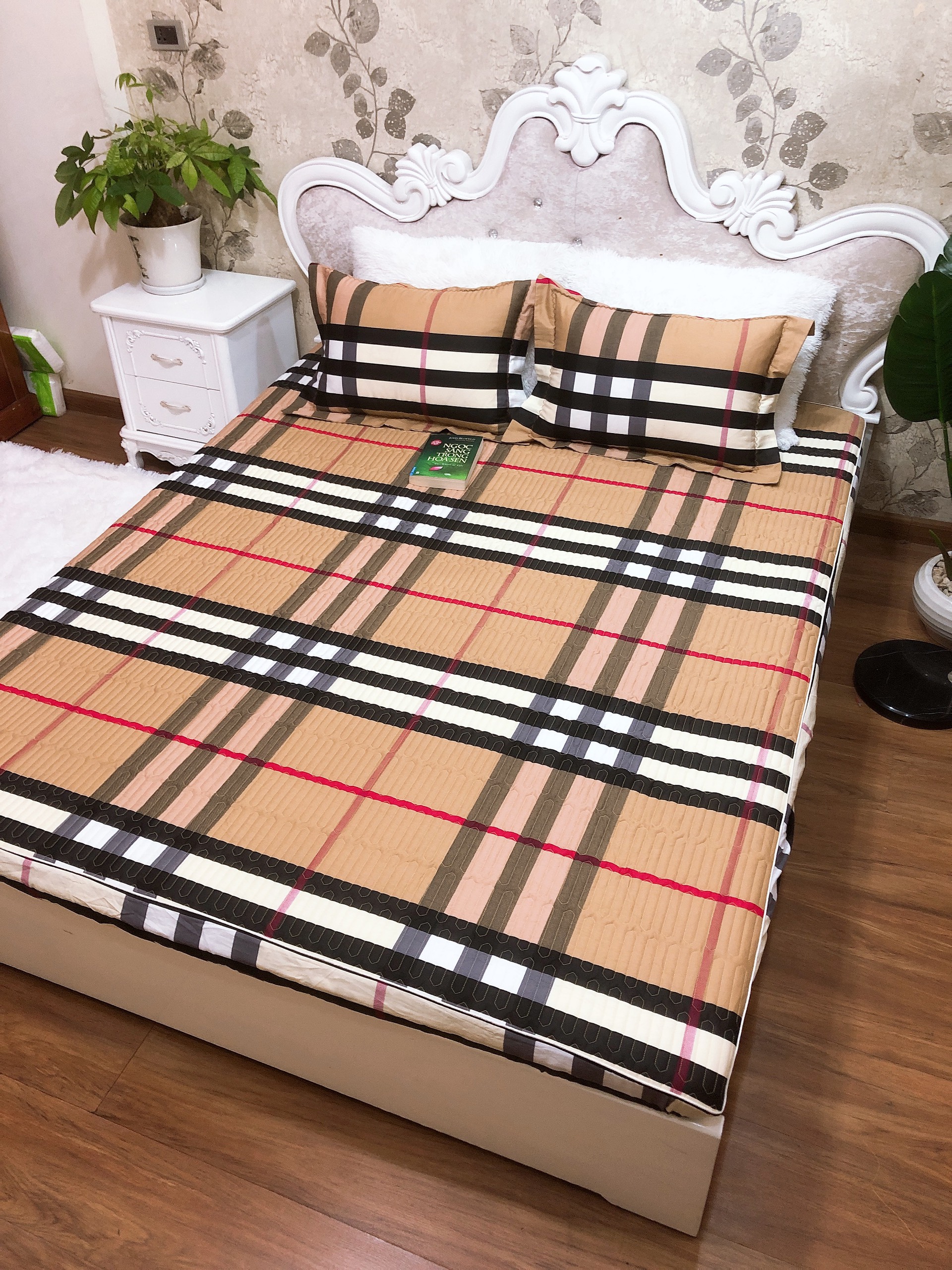 Ga chun 100% côttong đẹp kèm vỏ gối trần