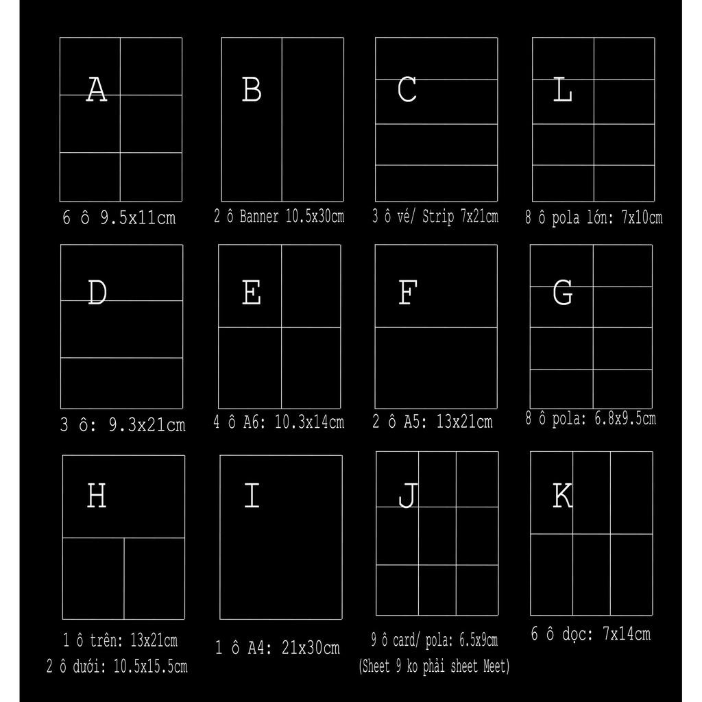 10 hoặc 20 trang lẻ 11 lỗ- (12 loại size) cho Sổ bìa còng Binder MeeT/ MeeT XY- KO KÈM BÌA