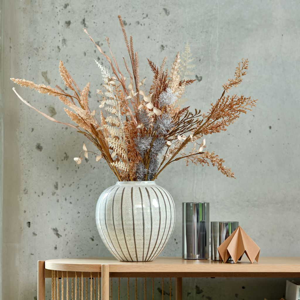 Lọ hoa | JYSK Sofus | gốm | trắng/xám | DK21xC21cm