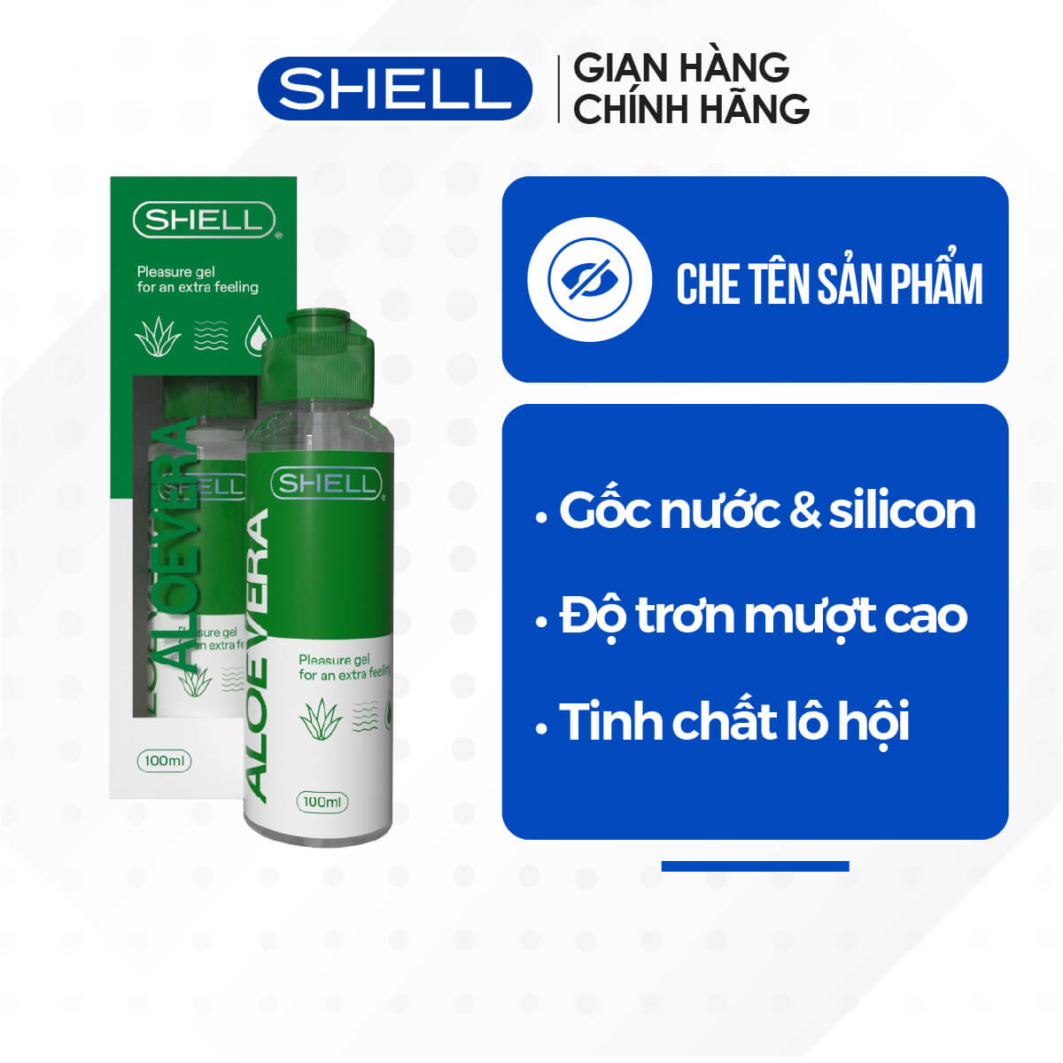 [Chai 100ml] Gel bôi trơn tinh chất lô hội - Shell Aloe