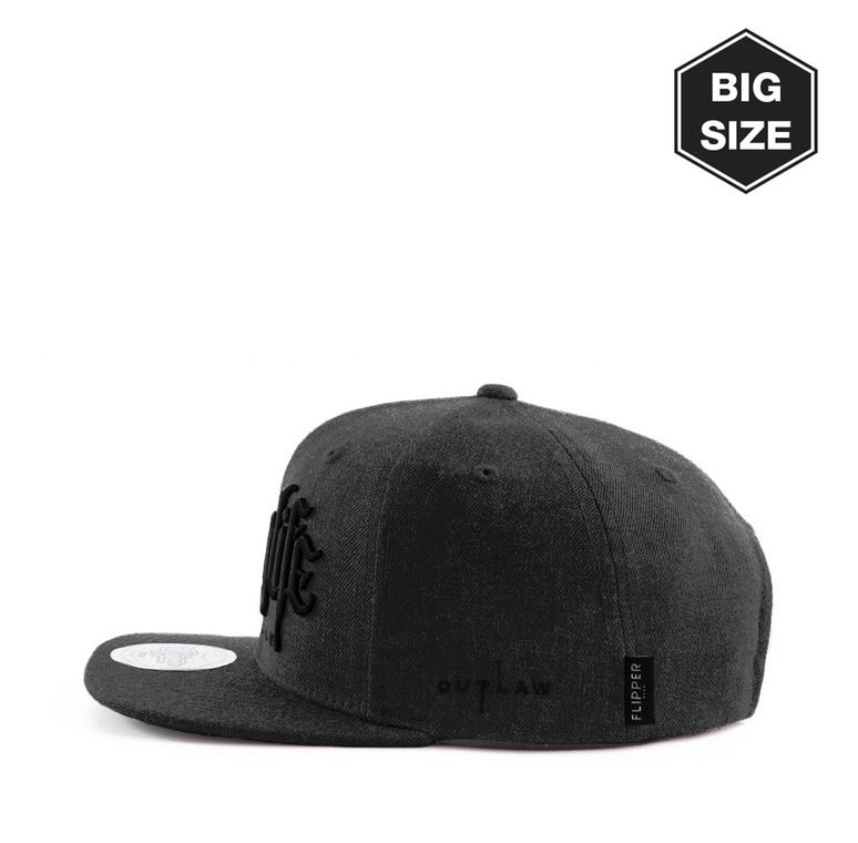 PREMI3R Mũ lưỡi trai snapback FLIPPER THUG Big Logo charcoal phong cách hàn quốc