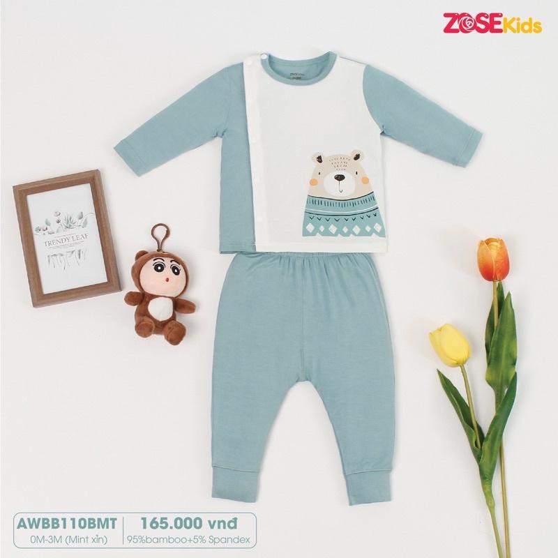 Bộ Zose kids sơ sinh sợi tre cài lệch ZoseKids