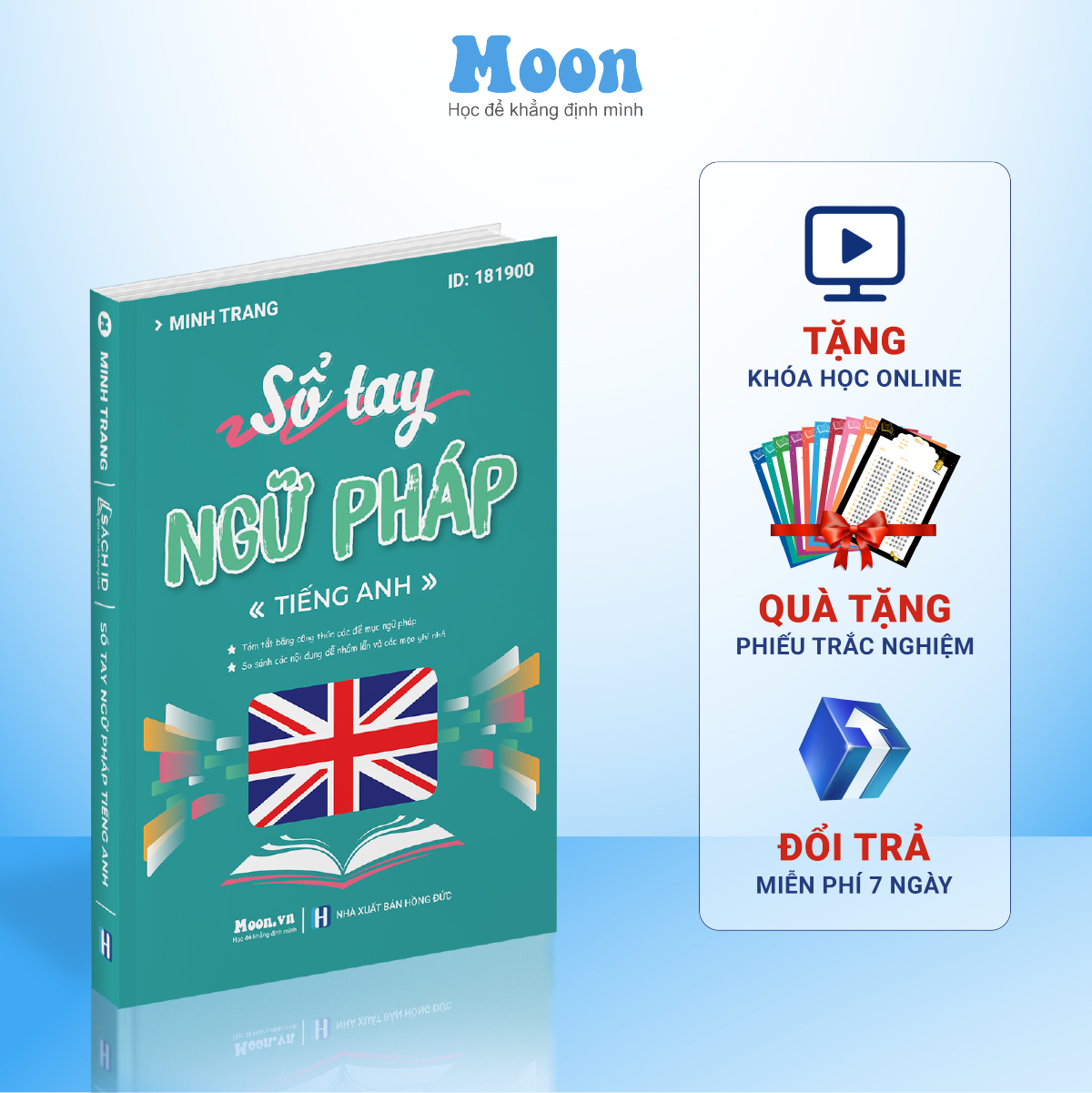 Sổ tay tổng ôn ngữ pháp Tiếng anh Moonbook cỡ A5