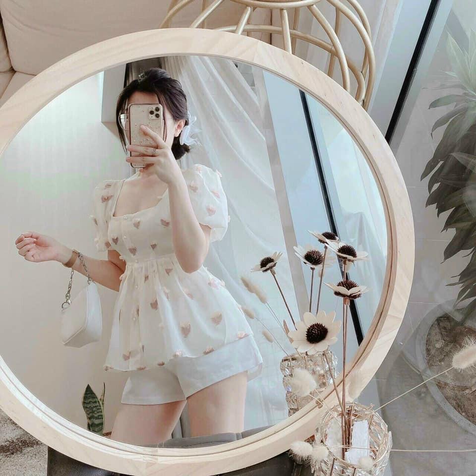 Set áo babydoll siêu dễ thương kèm quần