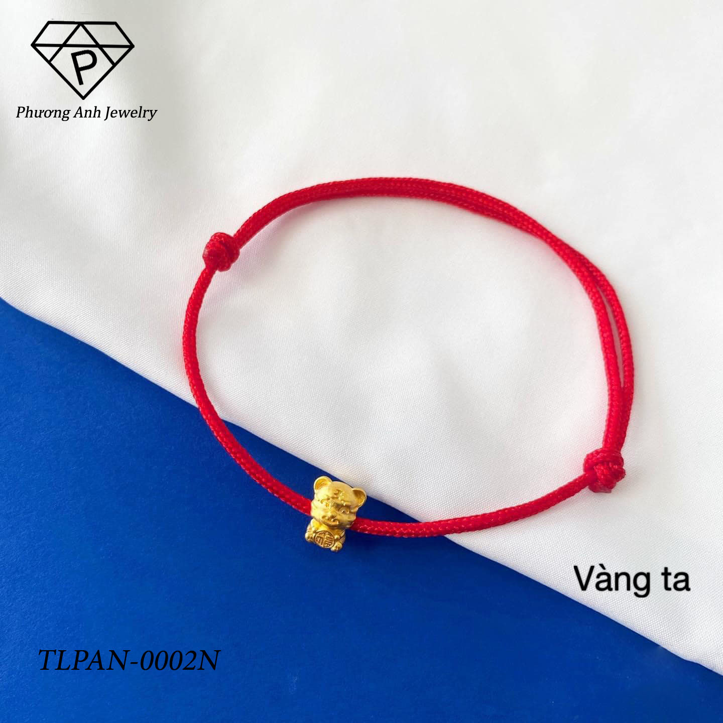 Vòng tay tết chỉ đỏ con giáp hổ (vàng 24k)