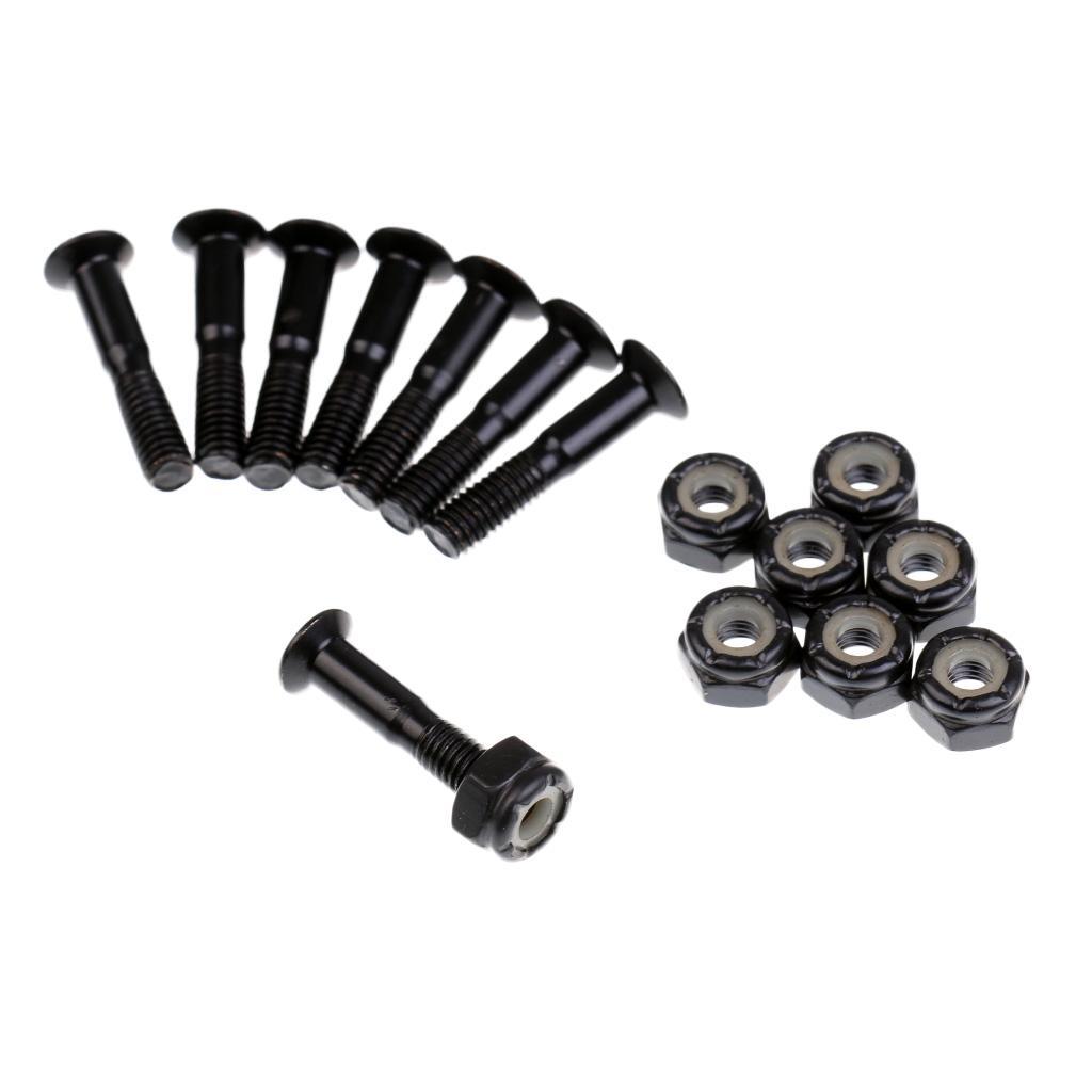 2-20pack 8 Pieces/ Set Cruiser Longboard Skateboard Hardware Screws Nuts - Black