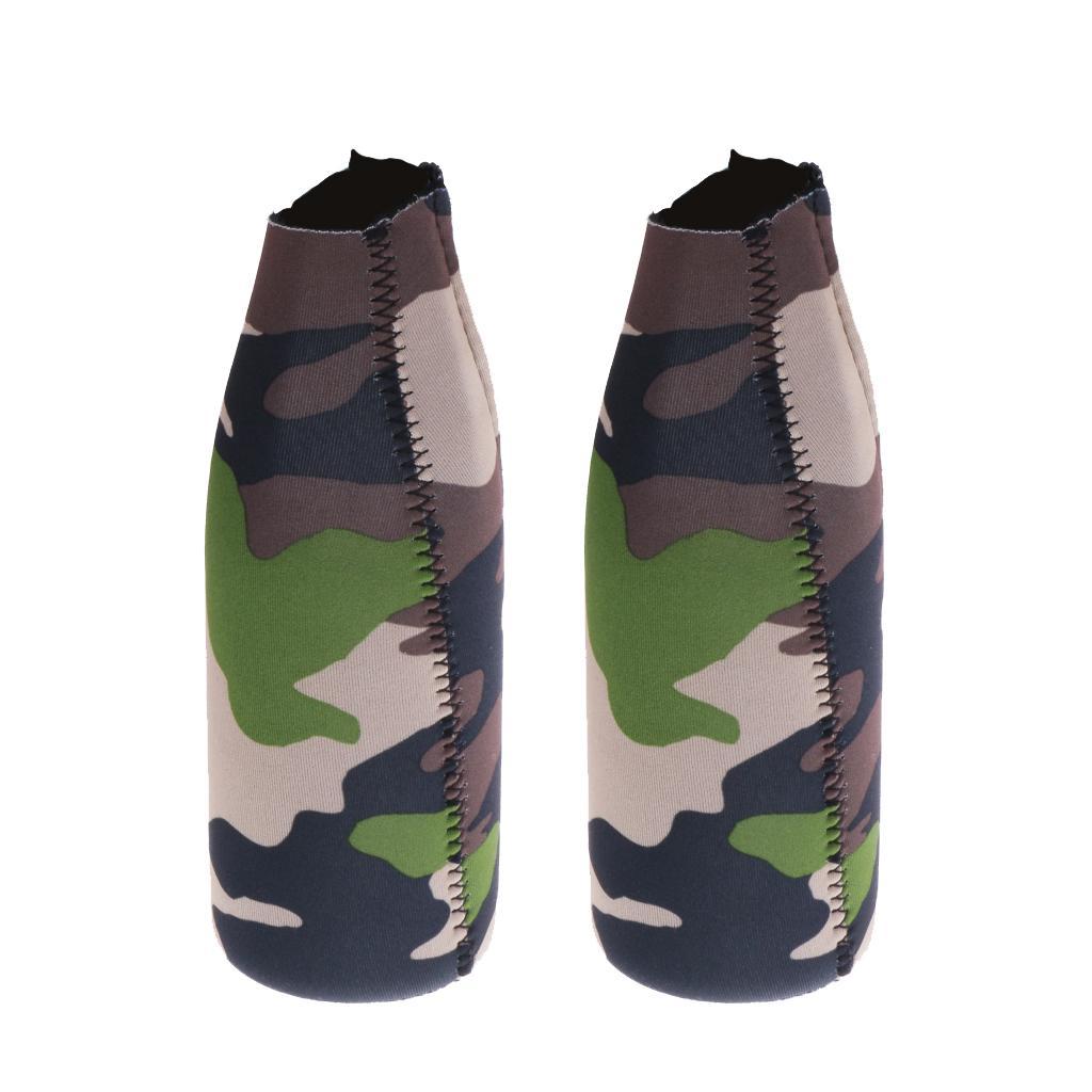 2pcs Camouflage Beer Bottle Cooler Neoprene Beverage Sleeve Holder Favour
