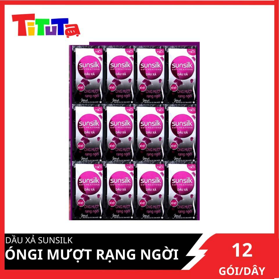 Dầu xả Sunsilk Óng mượt rạng ngời (Đen) Dây 12 gói