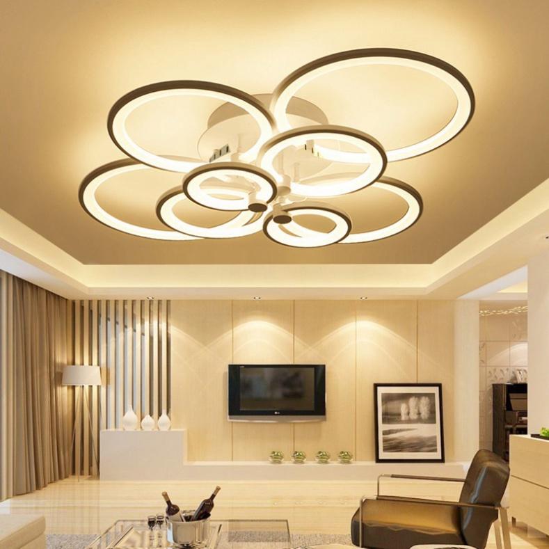 Đèn Mâm Led Ốp Trần 8 Cánh Hình Hoa Trang Trí Phòng Khách,Ngủ, Có Điều Khiển Từ Xa Phân Tầng 3 Chế Độ Ánh Sáng