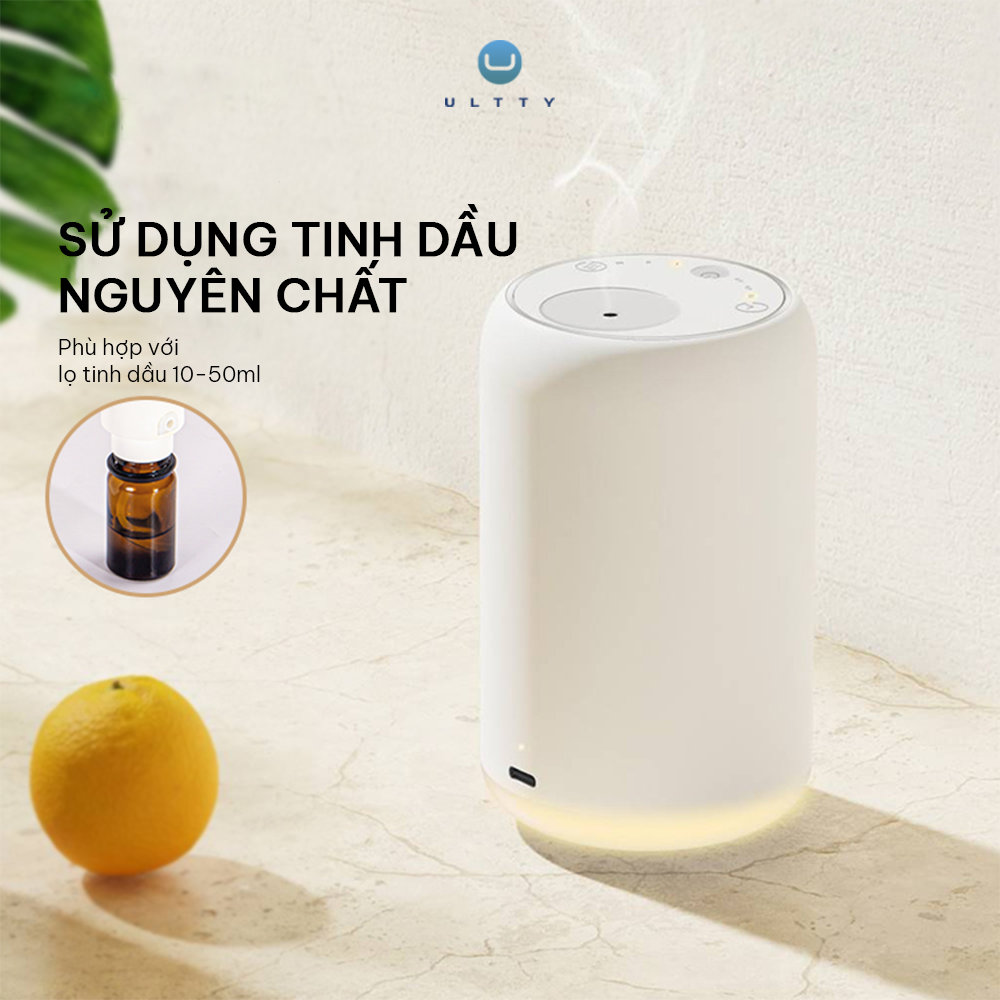 Máy Khuếch Tán Tinh Dầu U ULTTY Aroma – 3 Mức Lan Tỏa Hương, Đèn LED Thư Giãn, Thiết Kế Nhỏ Gọn, Sang Trọng, Tiện Lợi