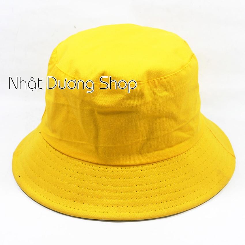 Nón bucket 2 mặt thêu hình bắn tim sành điệu - Chất liệu Cotton cao cấp tạo nên sự thoáng mát - Vàng&amp;đen
