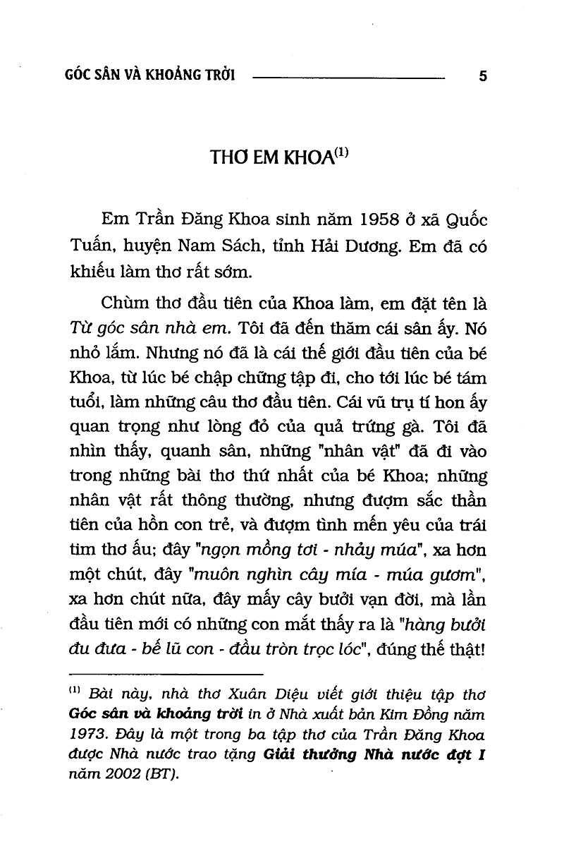 Góc Sân Và Khoảng Trời - Thơ Trần Đăng Khoa (HH)