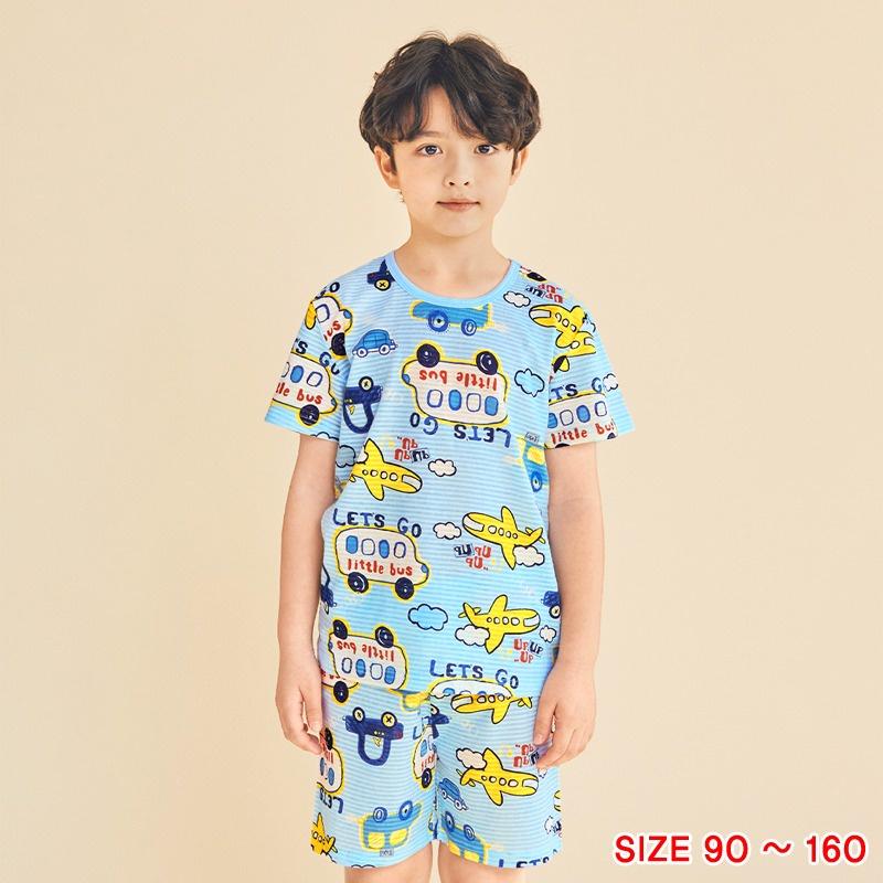 Đồ bộ quần áo thun cotton giấy cho bé trai, bé gái mặc nhà mùa hè Unifriend Hàn Quốc U2022-8. Size đại 5, 6, 8, 10 tuổi