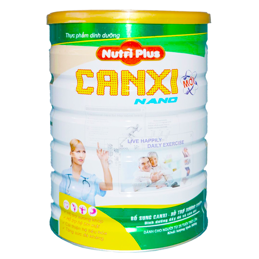 [MUA 2 TẶNG 1] Sữa bột CANXI NANO Bổ sung canxi, hỗ trợ chắc xương khớp NUTRI PLUS 900G