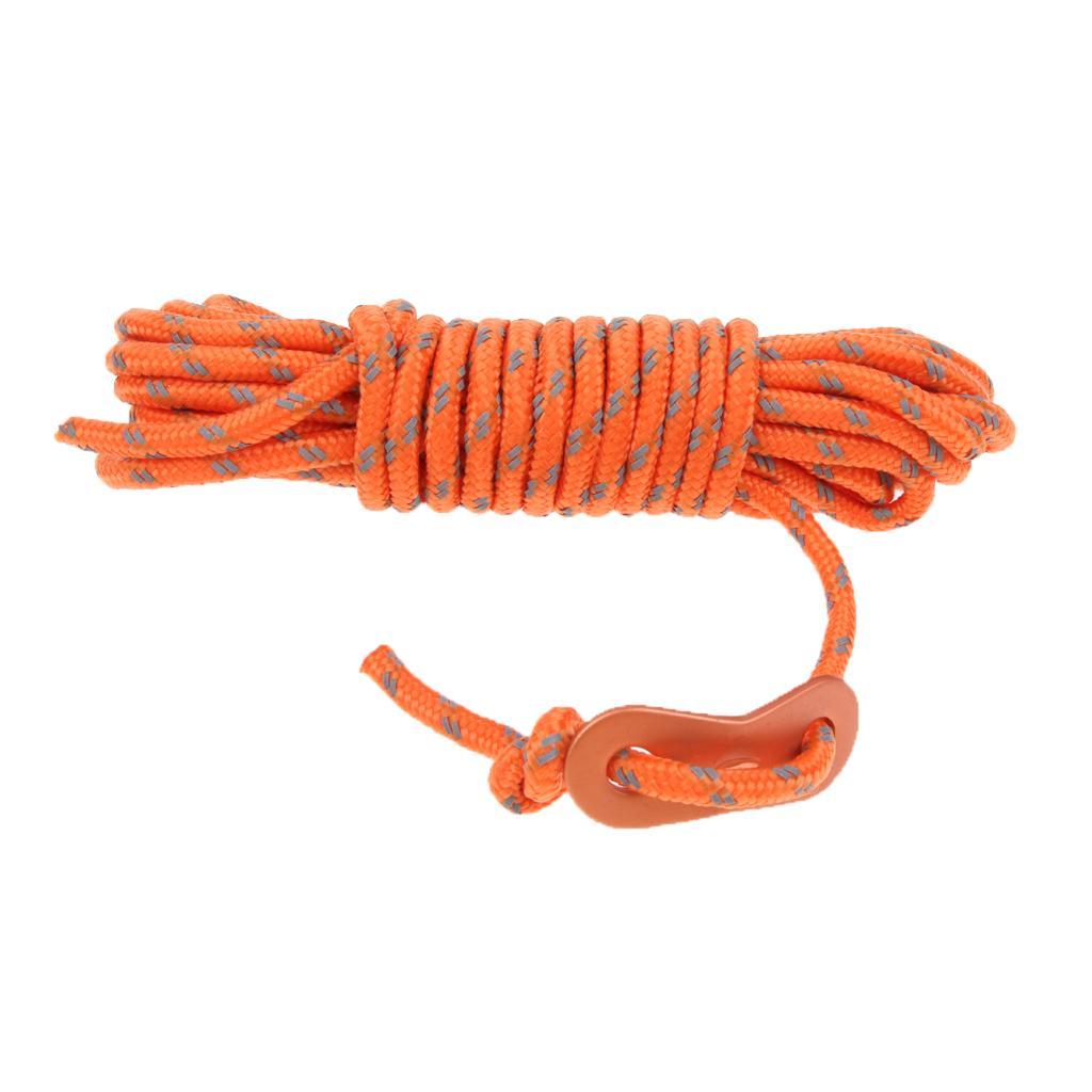 2Pcs 4mm Reflective Tent Guy Line Guide Rope Polypropylene Cord with Aluminum Adjuster Outdoor Camping Hiking