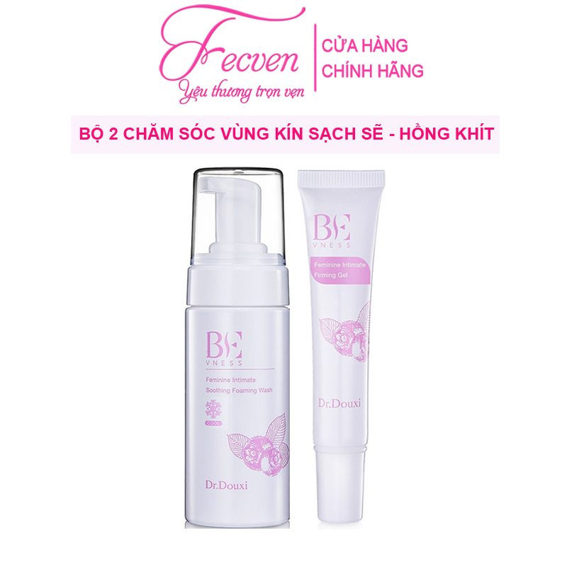 Bộ 2 Chăm Sóc Vùng Kín Dr.Douxi Sạch Sẽ Hồng Khít - Dung Dịch Vệ Sinh + Gel Dưỡng Trắng Hồng Se Khít, FECVEN