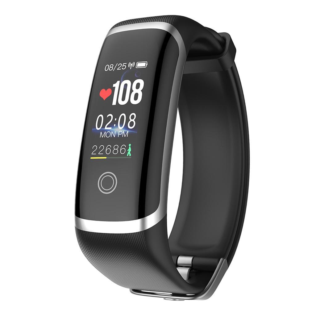 Lerbyee Sport Fitness Tracker M4 Smart Heart Rate Monitor Wristband Silver +