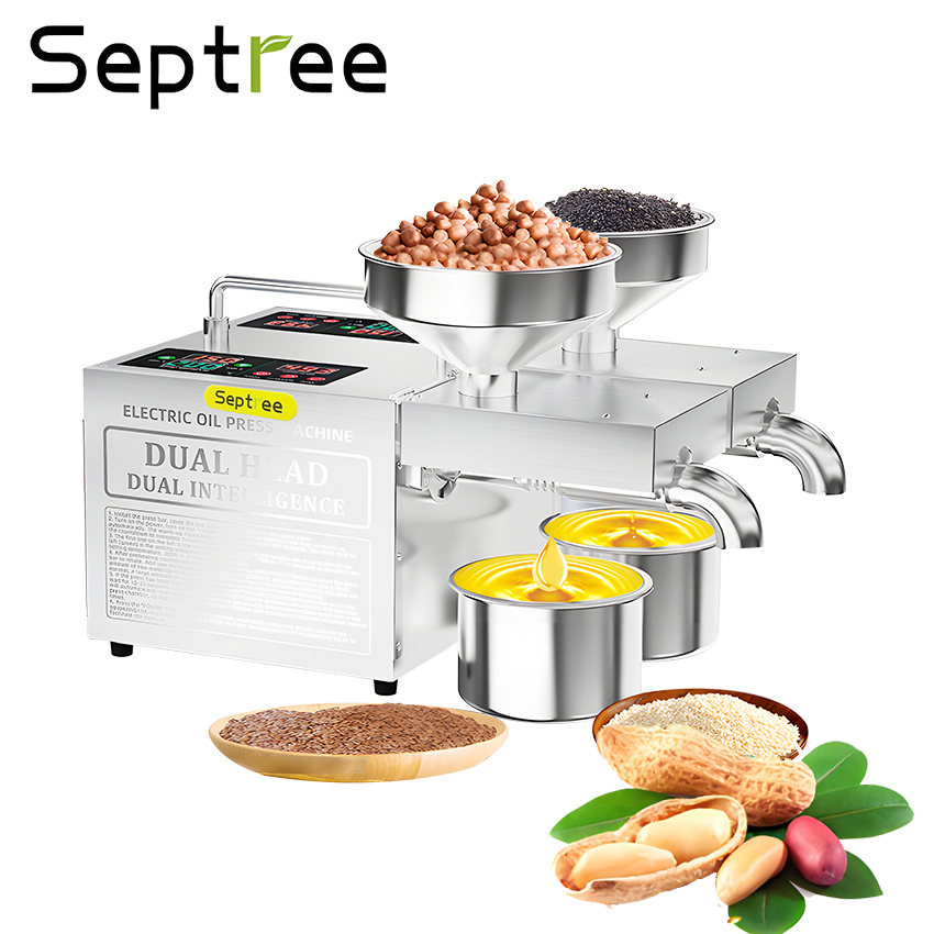 [HÀNG CHÍNH HÃNG] Máy ép dầu thực vật 2 đầu ép kép đa năng dùng cho kinh doanh và gia đình. Thương hiệu Mỹ cao cấp Septree - B02S Plus