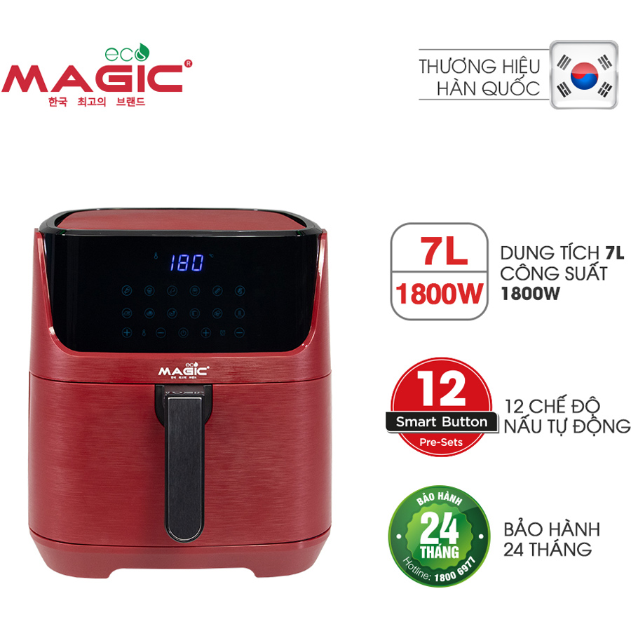 Nồi chiên không dầu điện tử kết hợp nướng Magic Eco AC-123 7L - Hàng chính hãng