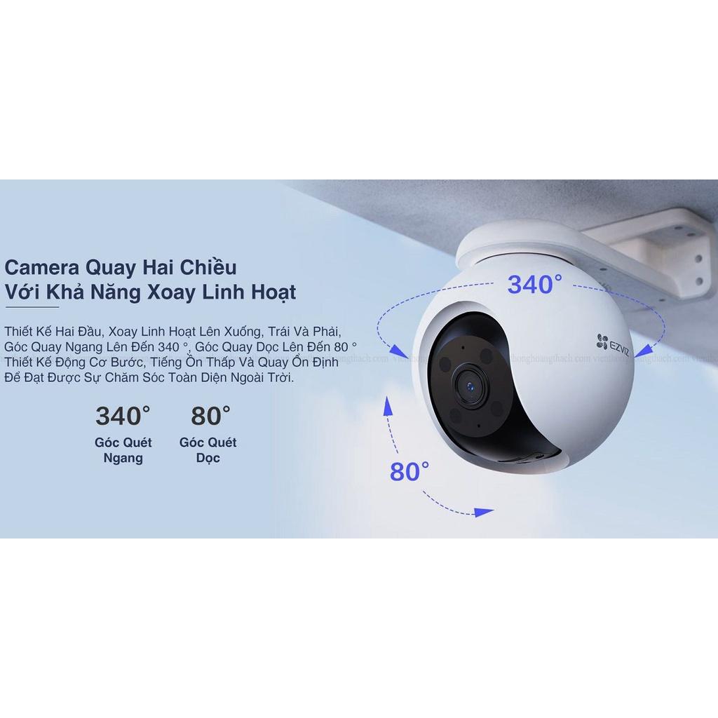 Camera Wifi Ezviz H8 3M 2K Quay 360 độ, Tính hợp AI, Đàm Thoại 2 Chiều, Có Màu Đêm - Hàng chính hãng