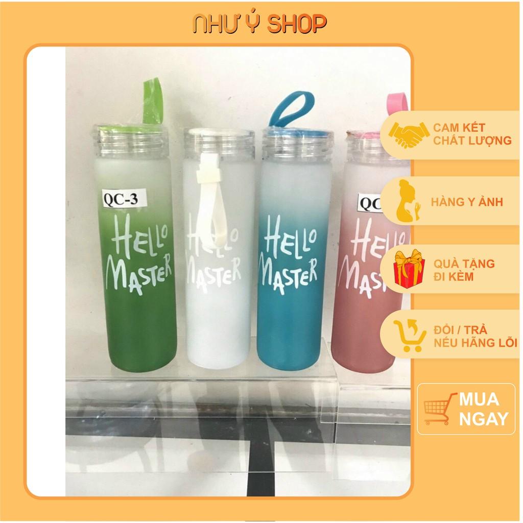 Bình nước thủy tinh Hello Master 480ml