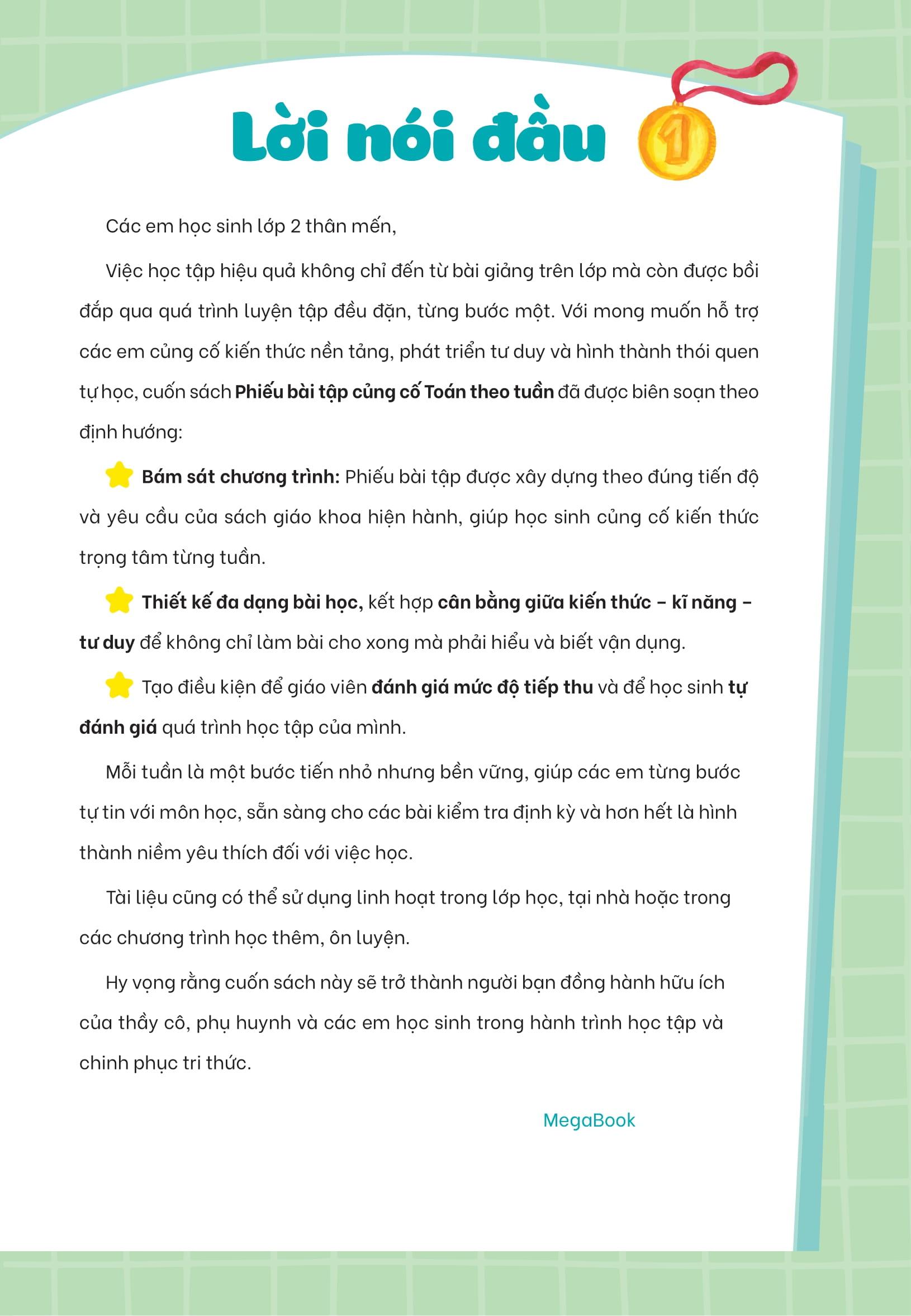 Sách - Phiếu Bài Tập Củng Cố Toán Theo Tuần 2