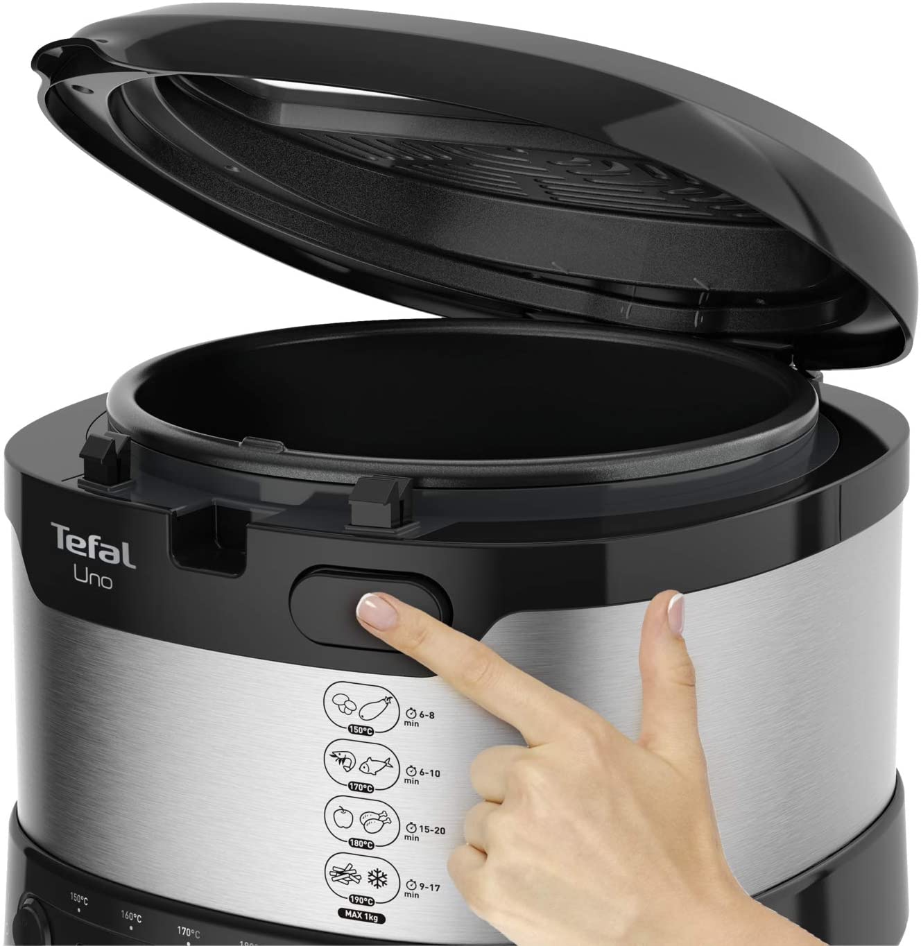 Nồi Chiên Ngập Dầu TEFAL Uno FF215D, Sản Xuất Tại Pháp, 4 Chế Độ Nhiệt, Dung Tích 1.8L, Công Suất 1600W - Hàng Nhập Khẩu Đức