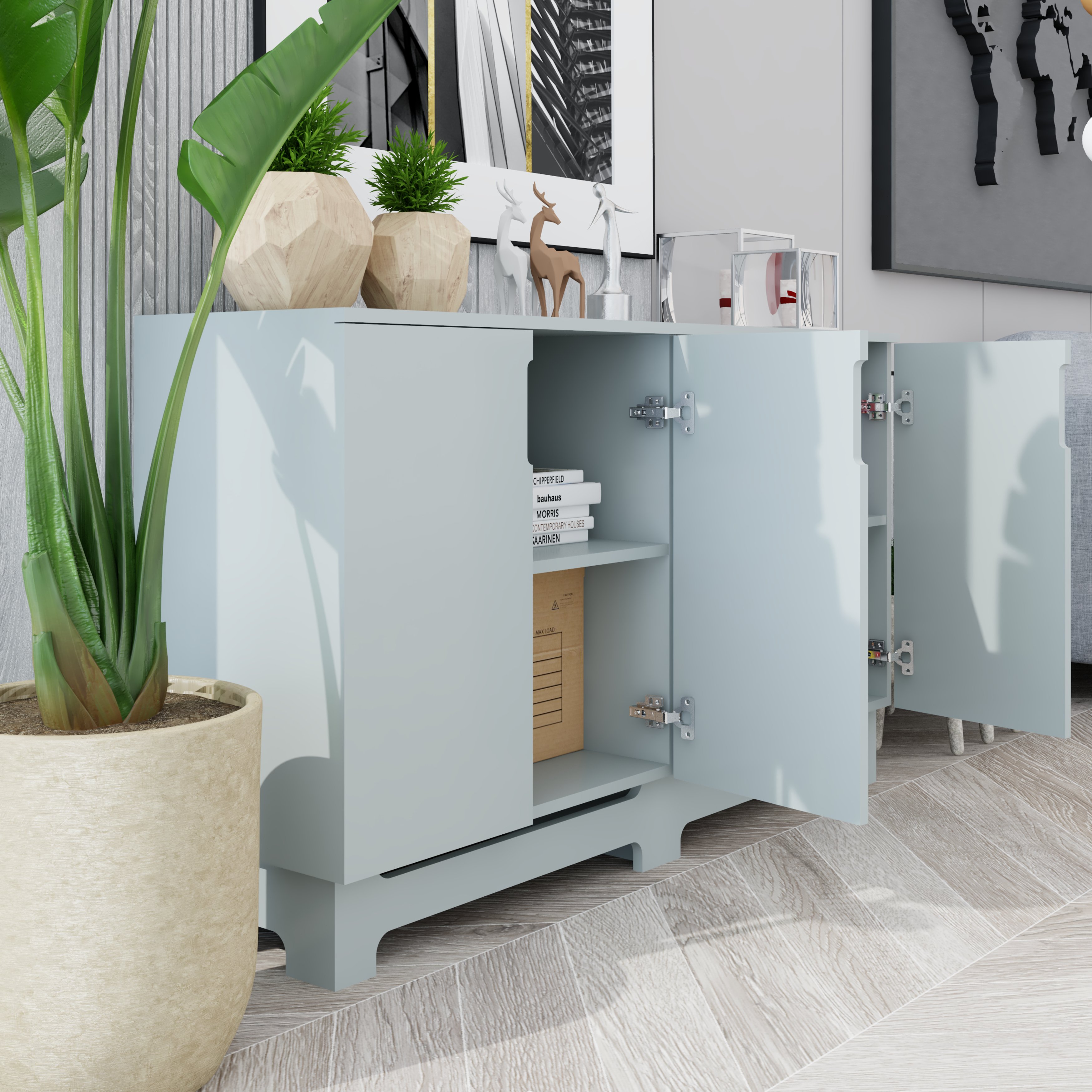 [Happy Home Furniture] MOLLY, Tủ lưu trữ 4 cánh mở, 140cm x 40cm x 82cm ( DxRxC), TCM_105