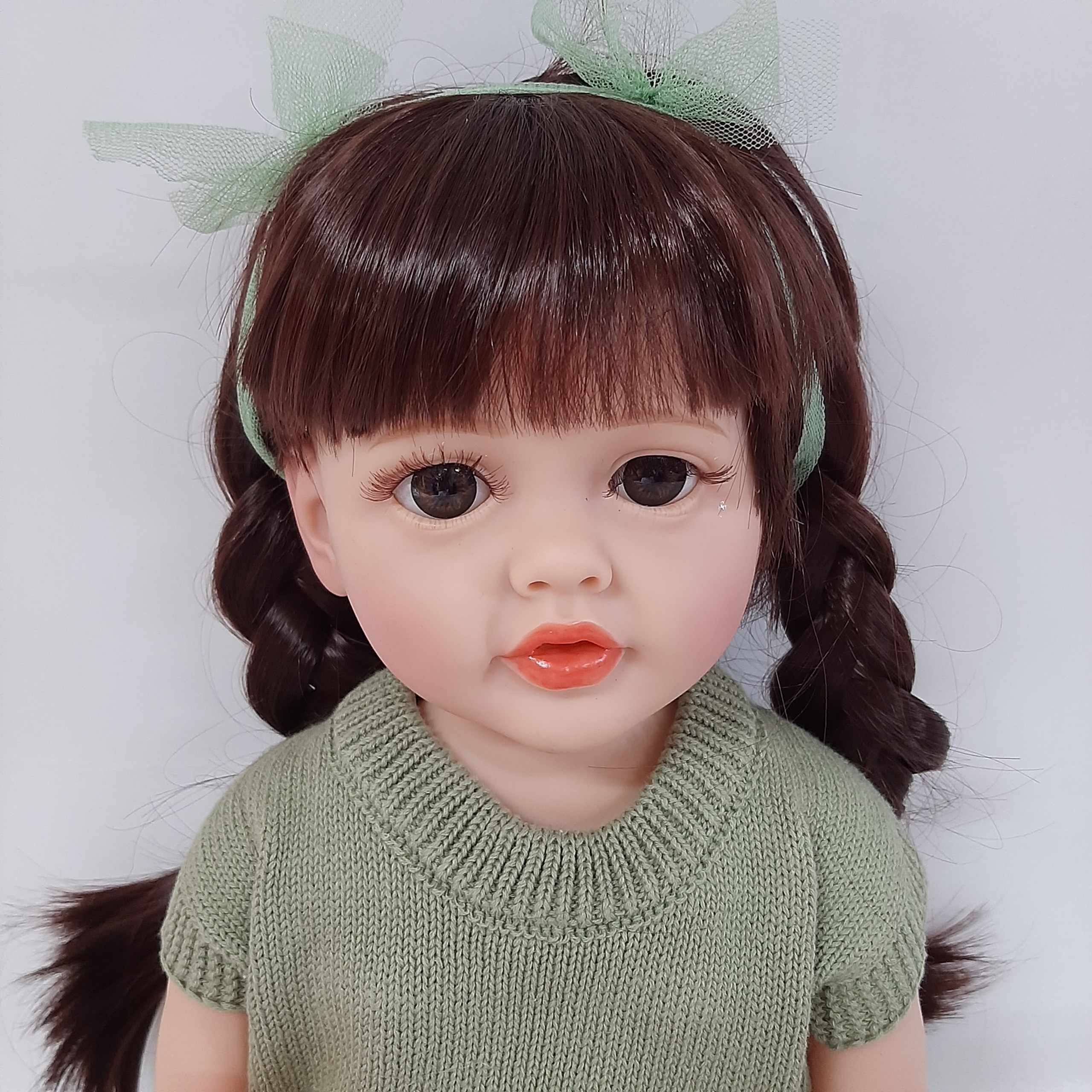 Búp Bê Tái Sinh Bé Gái Thân Nhựa Mềm 55CM _ Reborn Body Full Silicone 22inch Doll