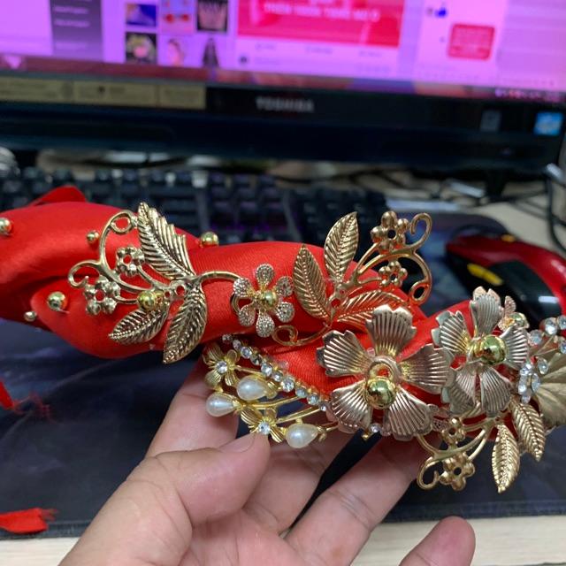 Mấn mỹ nhân phụ kiện cưới Giang mấn cô dâu mẫu chuyên cho cô dâu ăn hỏi hoặc cưới màu đỏ đẹp
