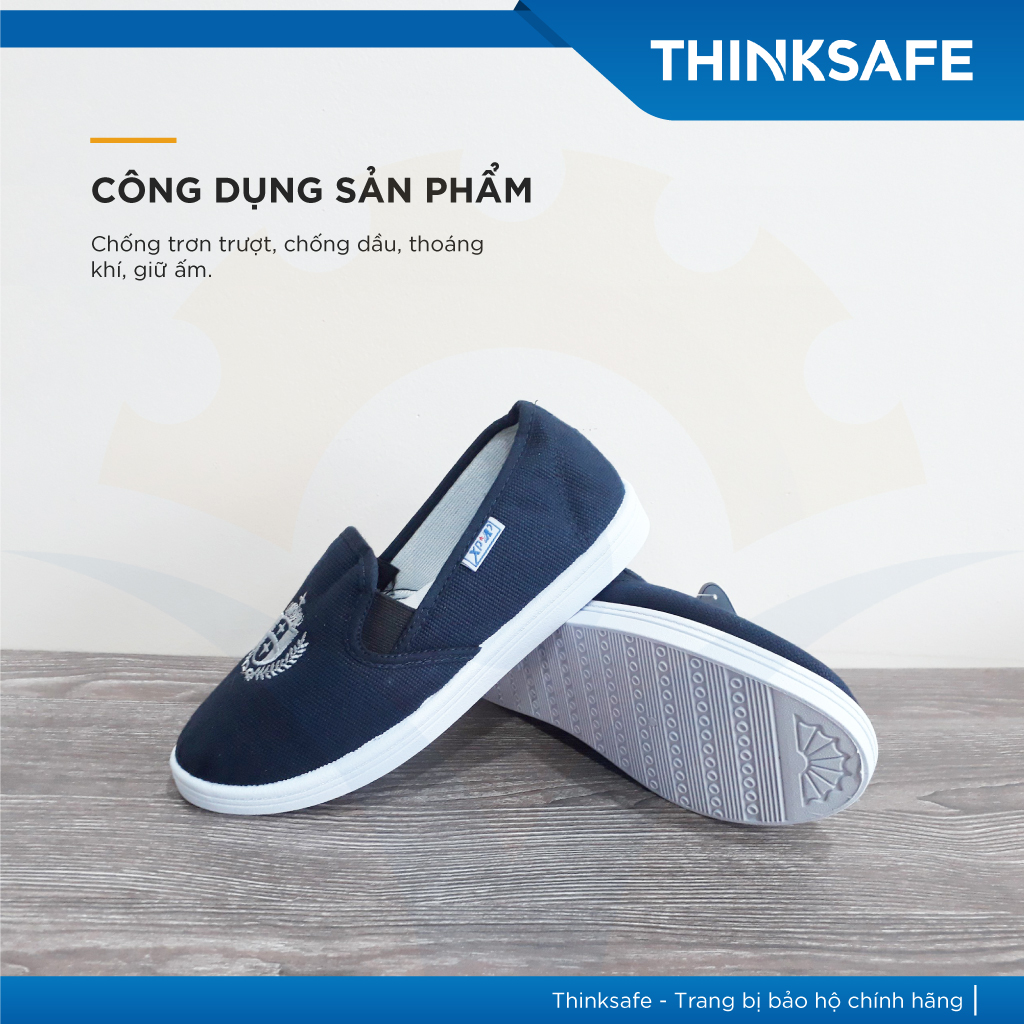 Giày vải xỏ chân Thinksafe XP bảo hộ lao động, thể dục, đi bộ, giày công nhân, công trình, nhà xưởng công trường nhà máy