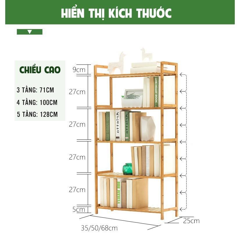 Kệ Sách, Kệ Giày Đa Năng Gỗ Tre Cao Cấp Phong Cách Hàn Quốc Stendini