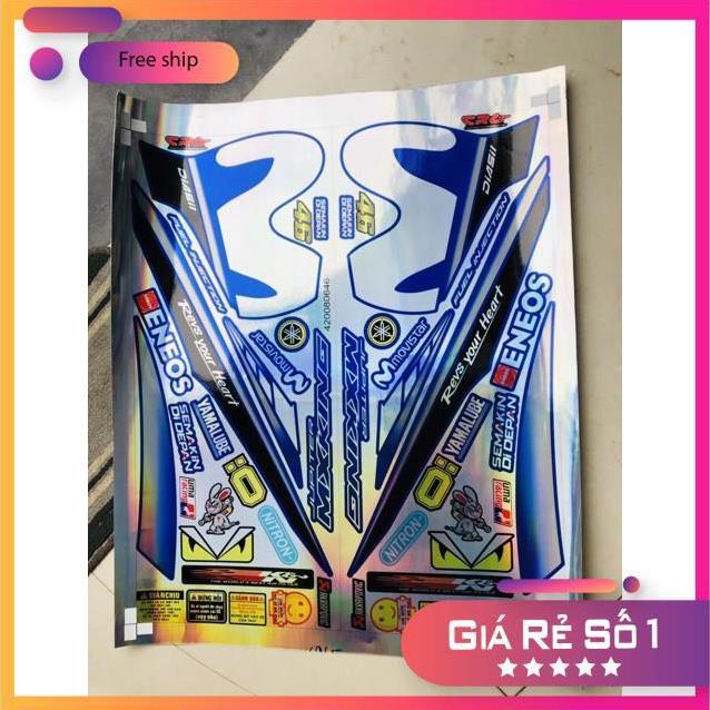 Trọn bộ tem rời exciter 150 Movistar chất liệu Crom titan 7 màu bảo hành màu sắc vĩnh viễn