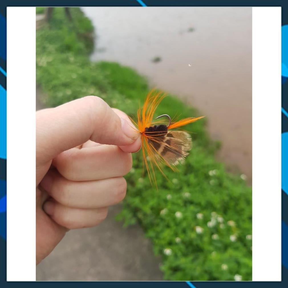 Combo 12 con mồi gắn lông vũ cánh bướm câu rô phi,câu mương,lóc,ngão,.... _ Lure_ 48