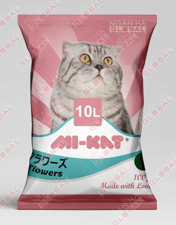 Cát Vệ Sinh Cho Mèo - CÁT NHẬT MIKAT (tên cũ cát MIN)  Khử Mùi, Vón Cục 8L