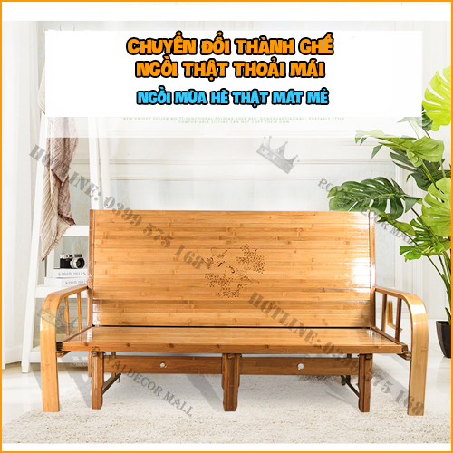 Giường Tre Thông Minh Đa Năng Cho Bà Đẻ, Giường Xếp Thành Ghế Sofa Tiện Lợi Chất Liệu Tự Nhiên, Bề Mặt Nhẵn Mịn, Không Lo Cái Nóng Của Mùa Hè - RoyalDecorHN