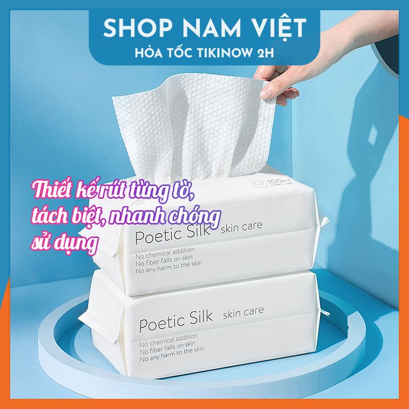 Khăn Vải Đa Năng Tẩy Trang Lau Mặt Dùng Khô/Dùng Ướt