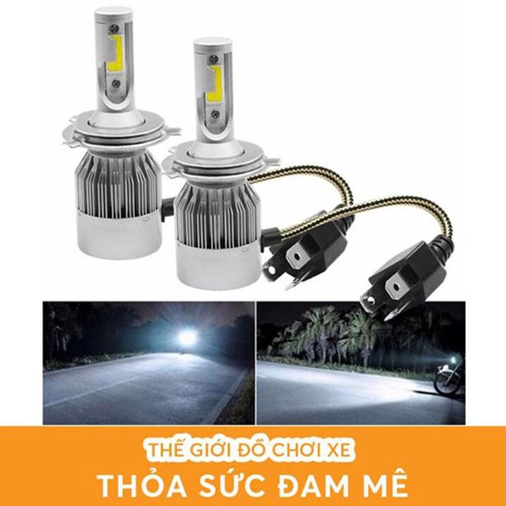 ĐÈN PHA LED C6 2 TIM ĐÈN PHA XE MÁY, ĐÈN SIÊU SÁNG, SIÊU TIẾT KIỆM ĐIỆN, ĐÈN RẤT BỀN, KHÓ VỠ - DC62T