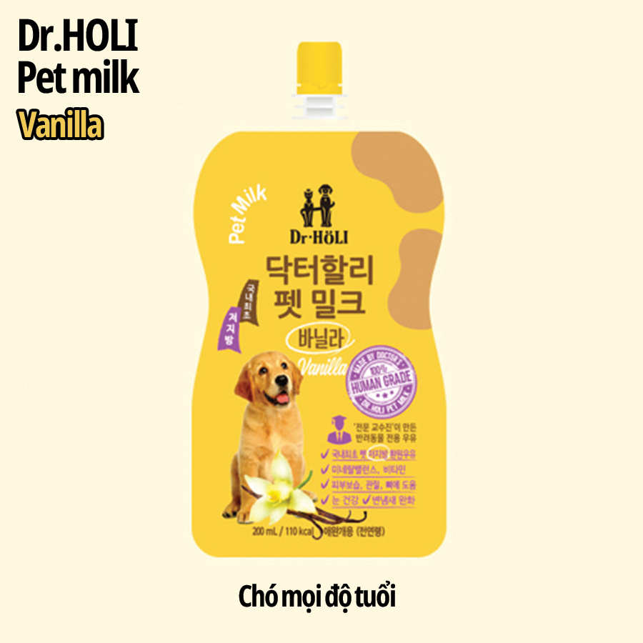 SỮA TƯƠI DINH DƯỠNG CHO CHÓ HƯƠNG VANI DR.HOLI PETMILK