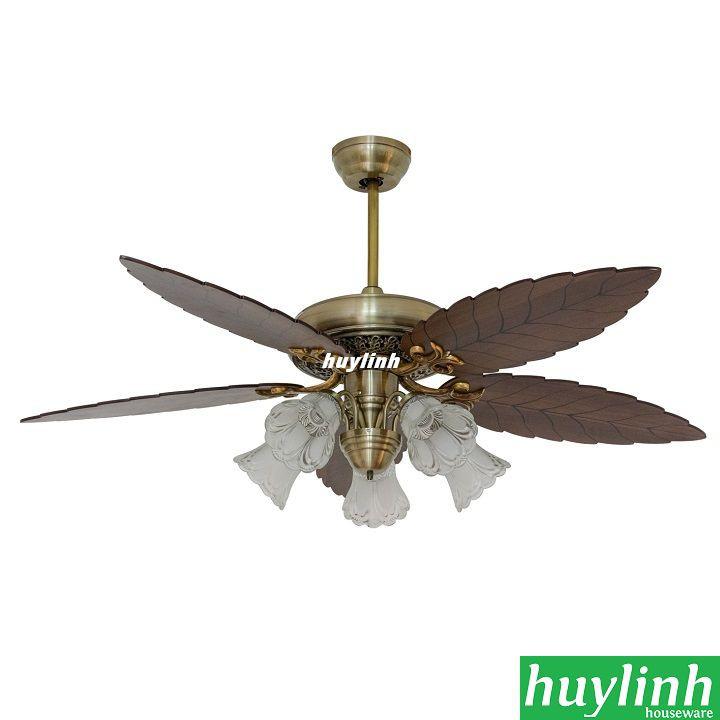 Quạt trần cánh gỗ đèn chùm Kim Thuận Phong KTP M886 - 5 cánh - Hàng chính hãng