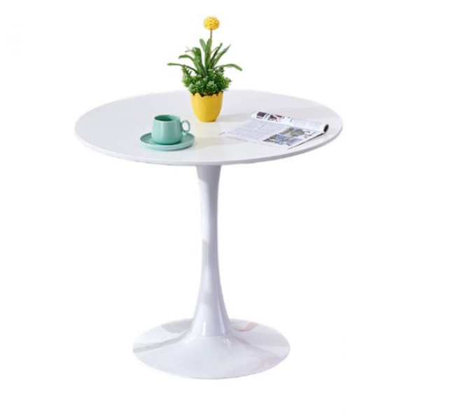 Bộ bàn tiếp khách 2 ghế Eames thân nhựa trong suốt nệm PVC chân gỗ bàn chân trụ mặt tròn 60cm Bộ bàn ghế nhỏ gọn tiết kiệm diện tích SL TE TULIP 2-06W / DSW-PC3 Livingroom Compact Table Set