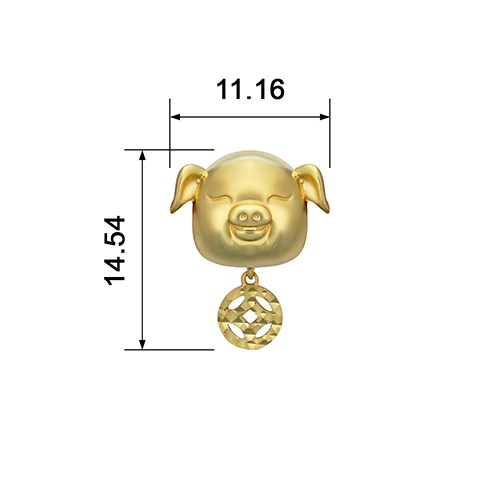 Charm Kim Hợi Vàng 14k LLF222 Huy Thanh Jewelry