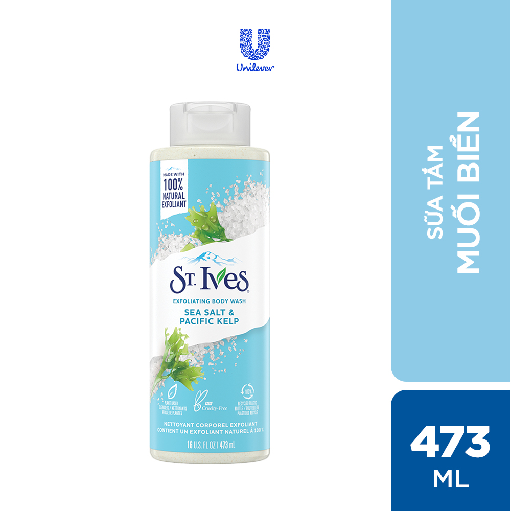 Combo 2 chai Sữa tắm dưỡng da St.Ives Muối biển 473ml