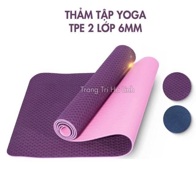 Thảm tập Yoga TPE chống trượt cao cấp 2 lớp - Thảm tập Gym xịn chống thấm hút mồ hôi