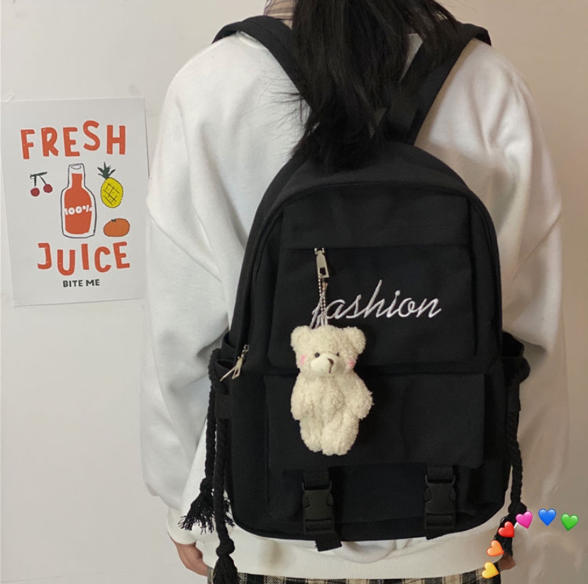 Balo đi học thời trang canvas Ulzzang Hàn Quốc đẹp rẻ phong cách unisex cho học sinh sinh viên kèm Dây Thừng