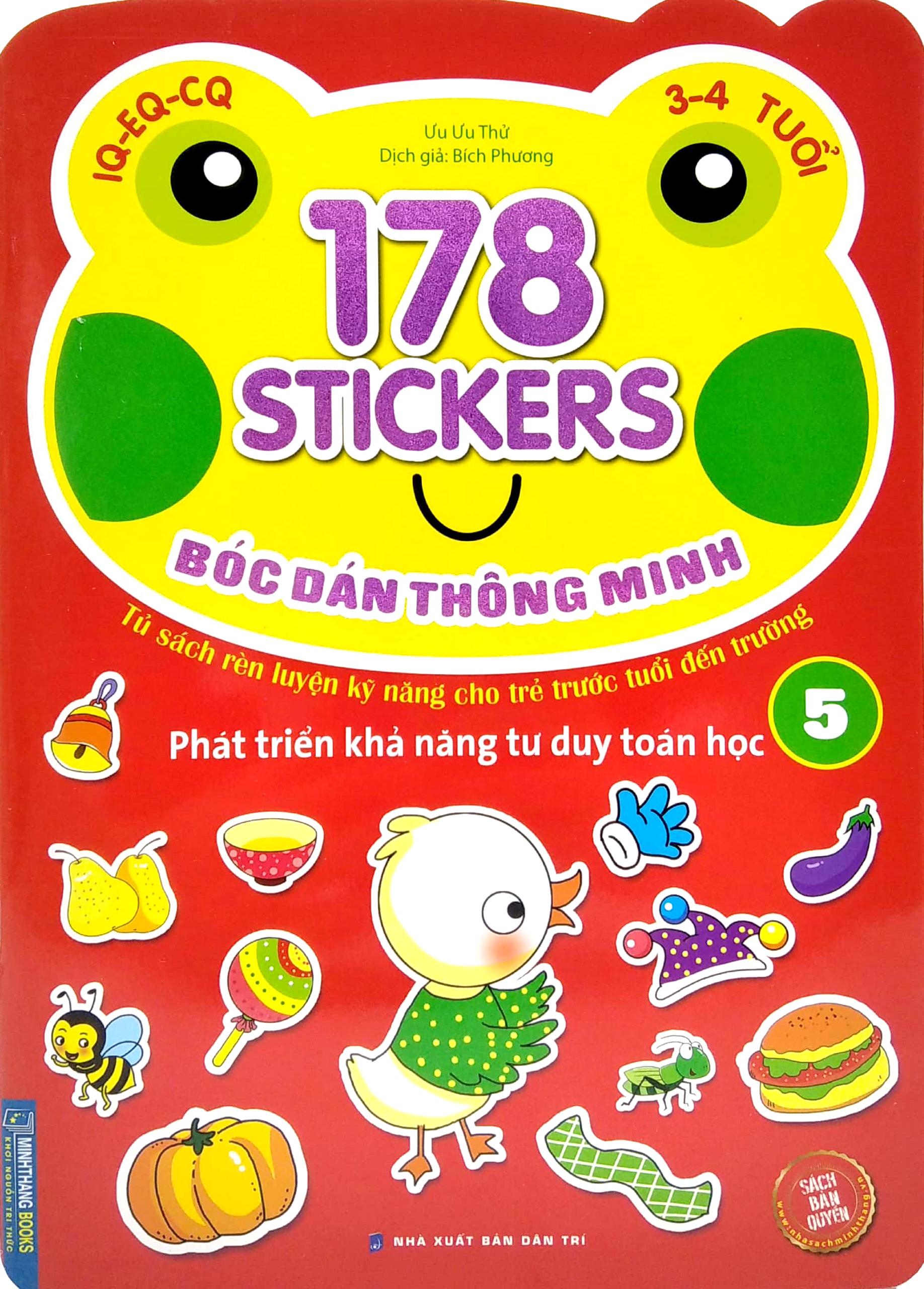 178 Stickers - Bóc Dán Thông Minh Phát Triển Khả Năng Tư Duy Toán Học (3 - 4 Tuổi) - Tập 5