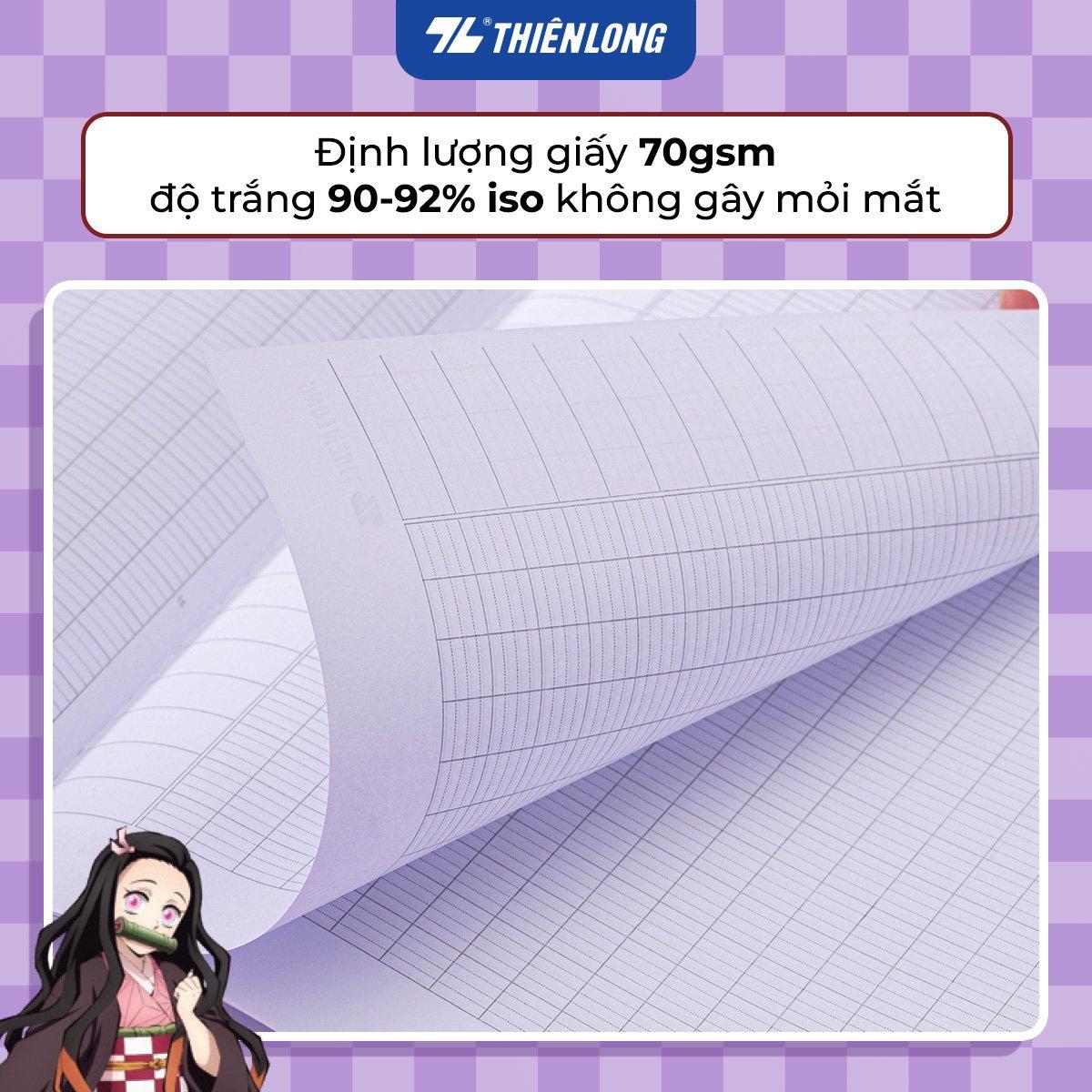 Combo 5/10 Tập vở Thiên Long 96/200 trang 4 ô ly ngang 2mm 70gsm - dành cho học sinh, sinh viên - Phiên bản Demon Slayer