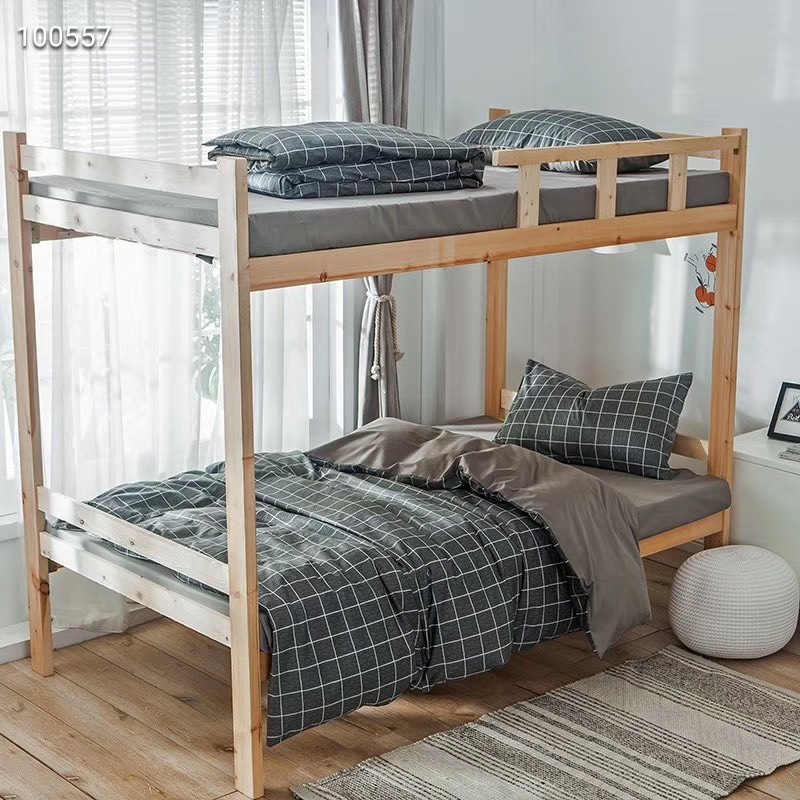 Bộ chăn ga gối cotton LIDACO PL1 - Kẻ Dạ - TẶNG VỎ GỐI ÔM