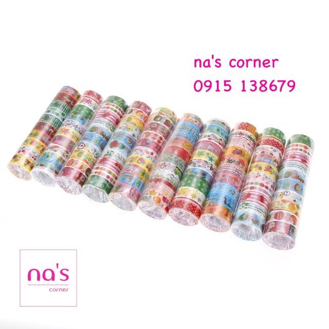 Set 10 cuộn băng keo hoạ tiết trang trí thủ công, sổ tay, trang trí bullet journal