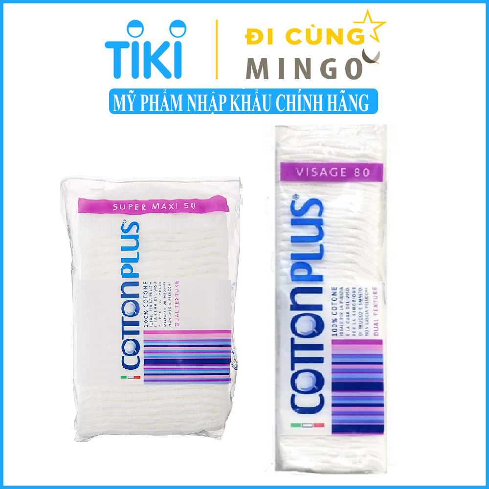 Bông tẩy trang Cotton Plus 50 miếng / 80 miếng - Nhập khẩu Italia